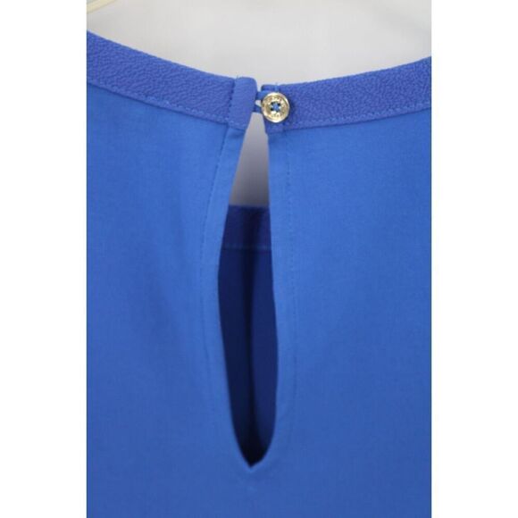 Michael Kors Dress Women's L Tide Blue Shift Flutter Sleeves Crepe Lined Nwt - Picture 6 of 8